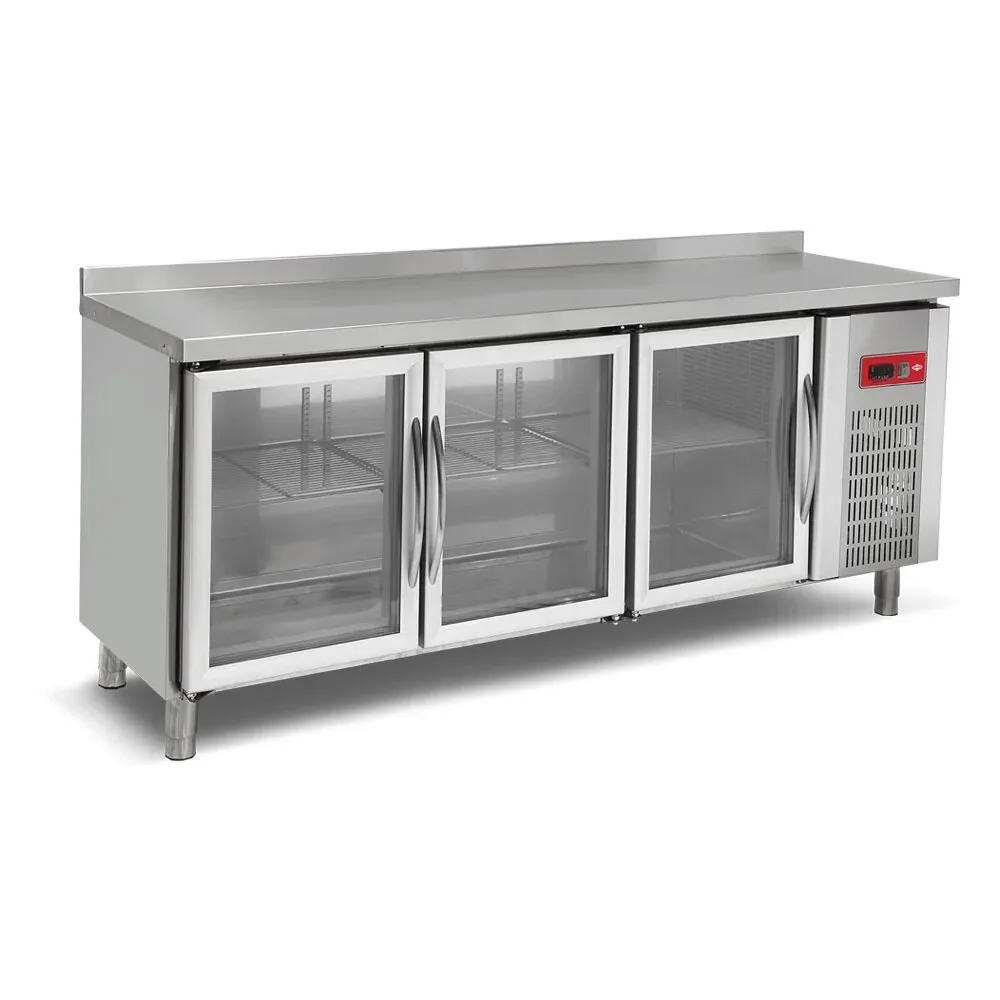 Empero Camlı Tezgah Tipi Buzdolabı 3 Kapılı EMP.200.60.03